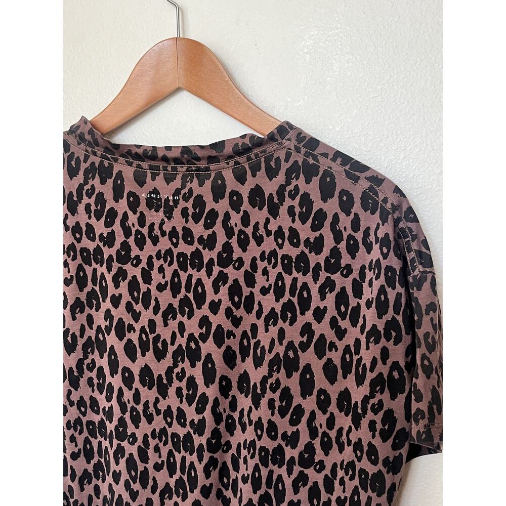 Olympia Activewear Cotton T Shirt Women’s Sz Medium Brown Animal Print Leopard - Picture 4 of 5